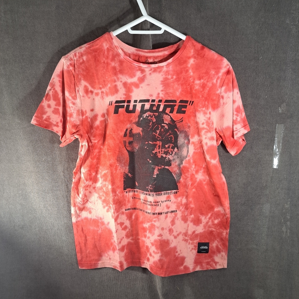 People Streets Gone Savage "Future" Red Tye Dye Punk Graphic Tee VG M